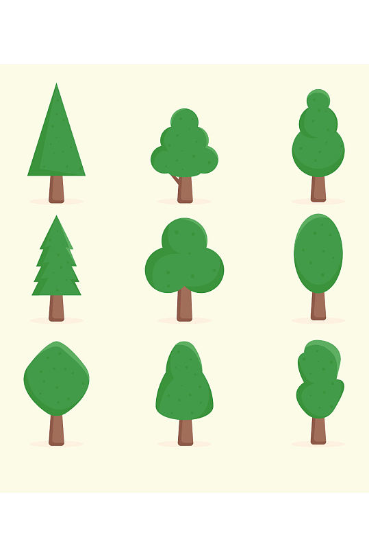 创意质感卡通树叶树木叶子元素设计