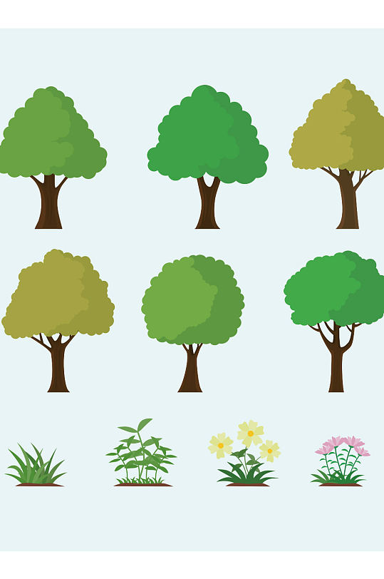 创意质感绿色植物树木树叶元素
