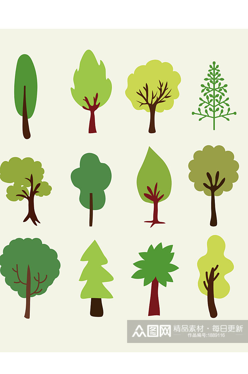 创意大气绿色植物树叶树木花草元素素材