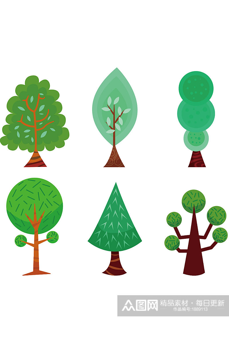 创意大气树木树叶叶子元素素材