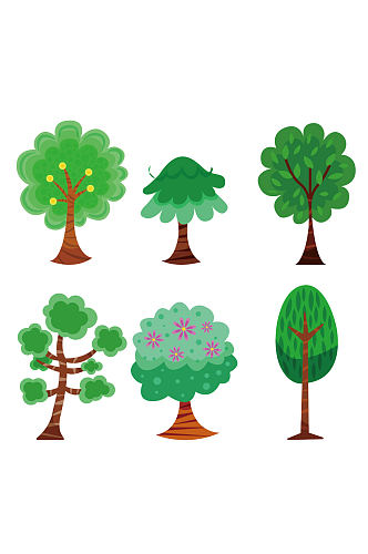 创意大气绿色树木树叶元素