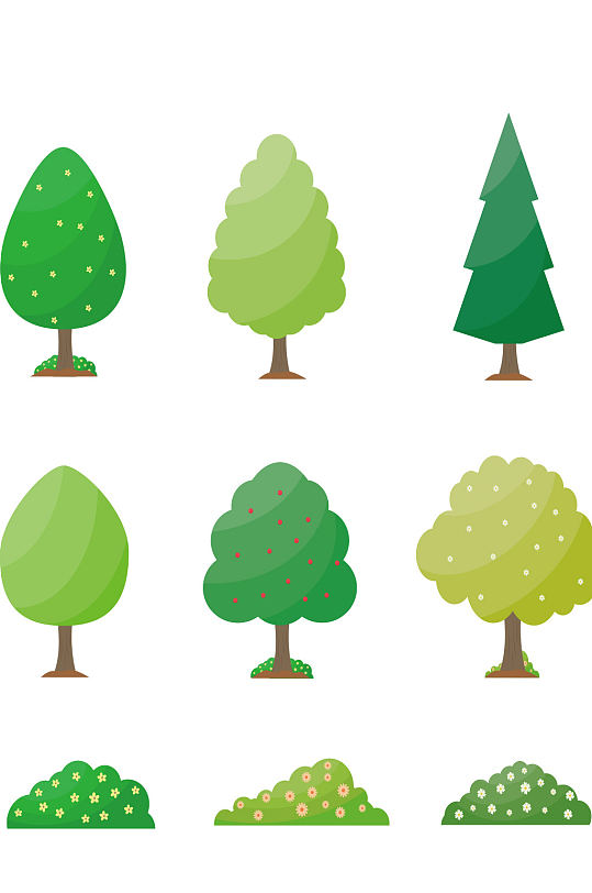创意大气绿色植物树木树叶元素设计