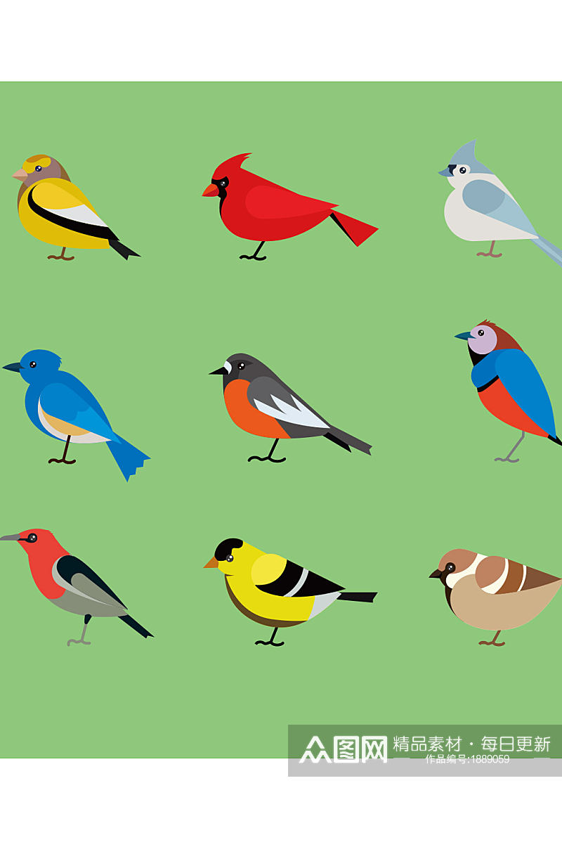 创意大气卡通动物小鸟元素设计素材