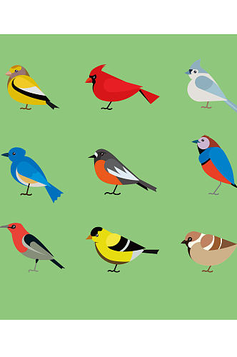 创意大气卡通动物小鸟元素设计
