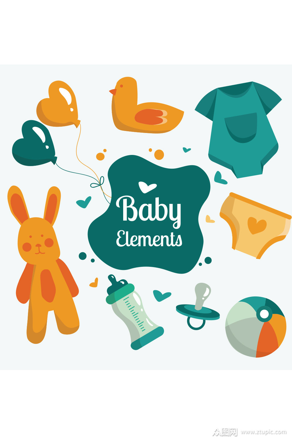 创意母婴用品卡通奶瓶奶嘴玩具设计素材