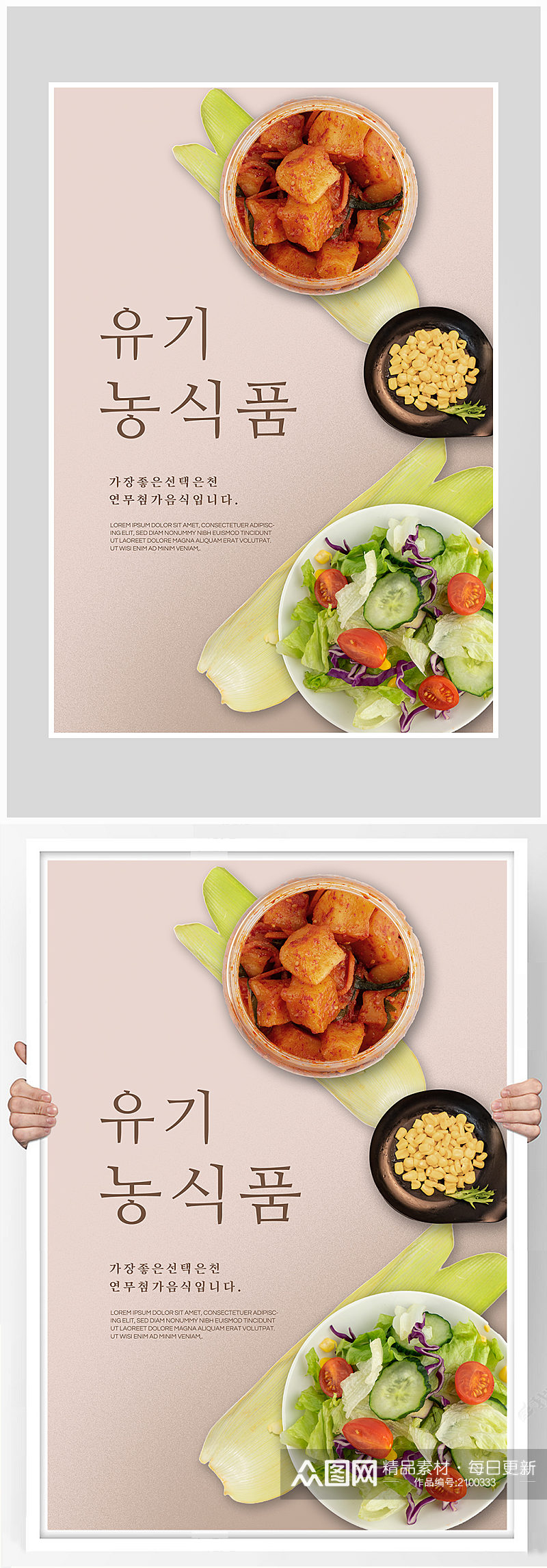 创意简约蔬菜沙拉海报设计素材