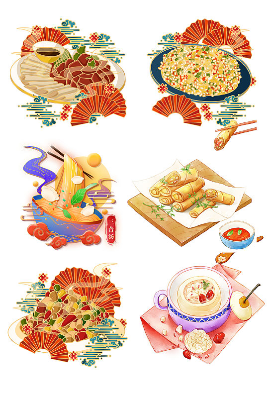 红色国潮插画美食火锅手绘四川创意立即下载创意国潮风暖冬火锅美食