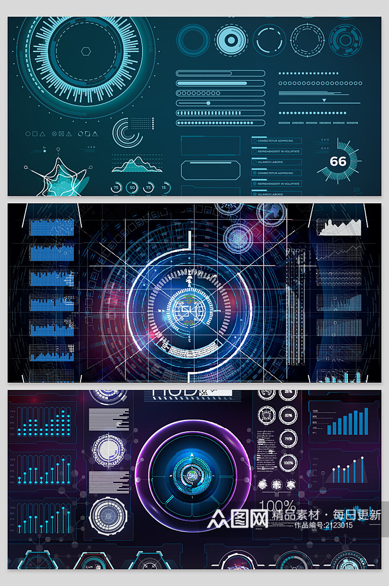 创意大气科技感数据显示背景素材