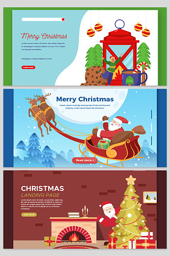 创意质感圣诞节圣诞老人麋鹿背景设计