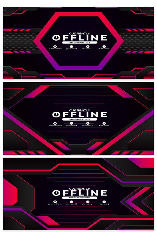 创意质感黑红大气多边形背景设计