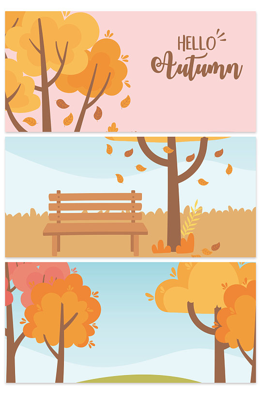 创意质感矢量秋天落叶背景设计