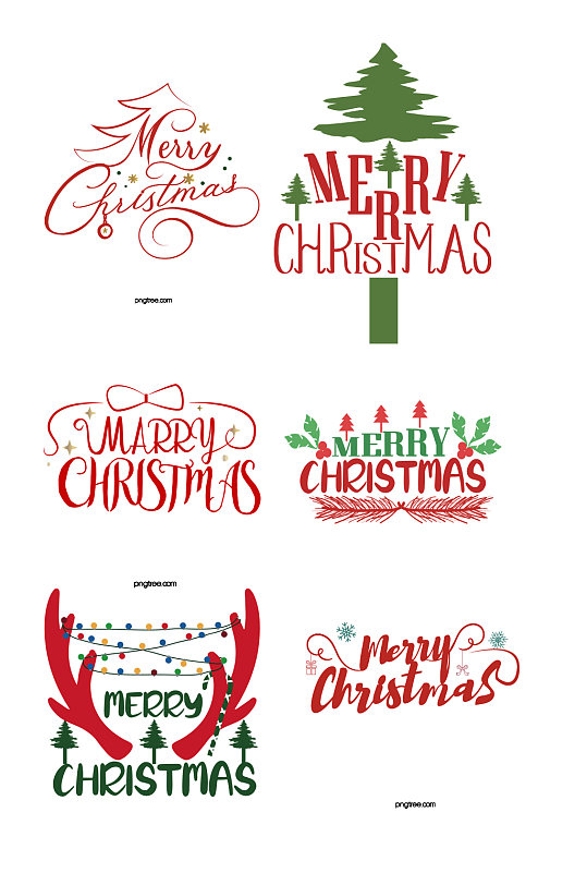创意质感圣诞节圣诞字体创造元素