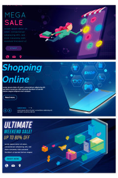 创意质感智能科技网上购物背景设计