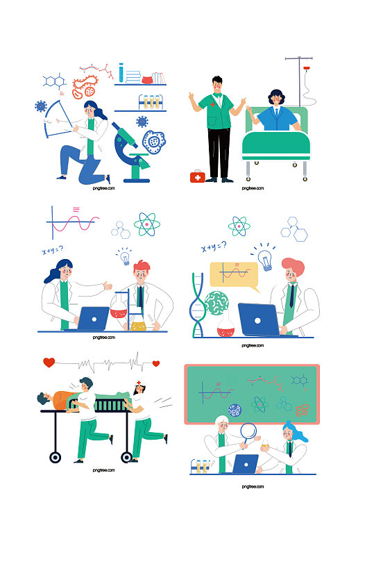 创意质感扁平化医疗治疗元素设计