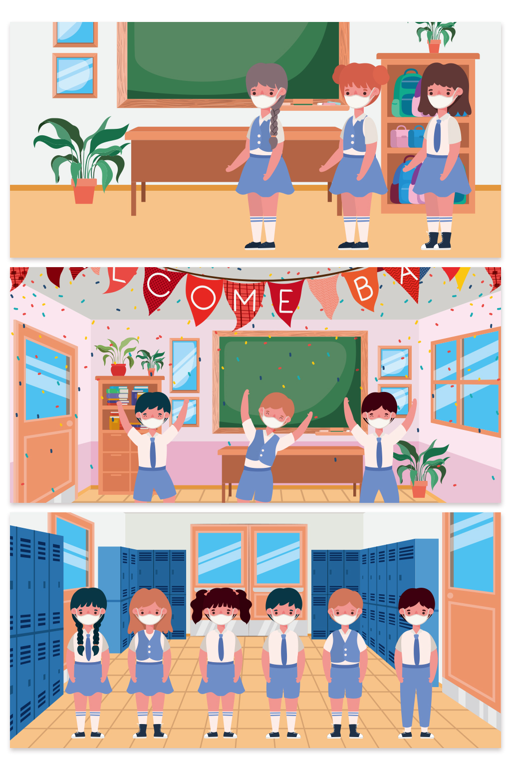 创意质感上学教室学生背景设计素材