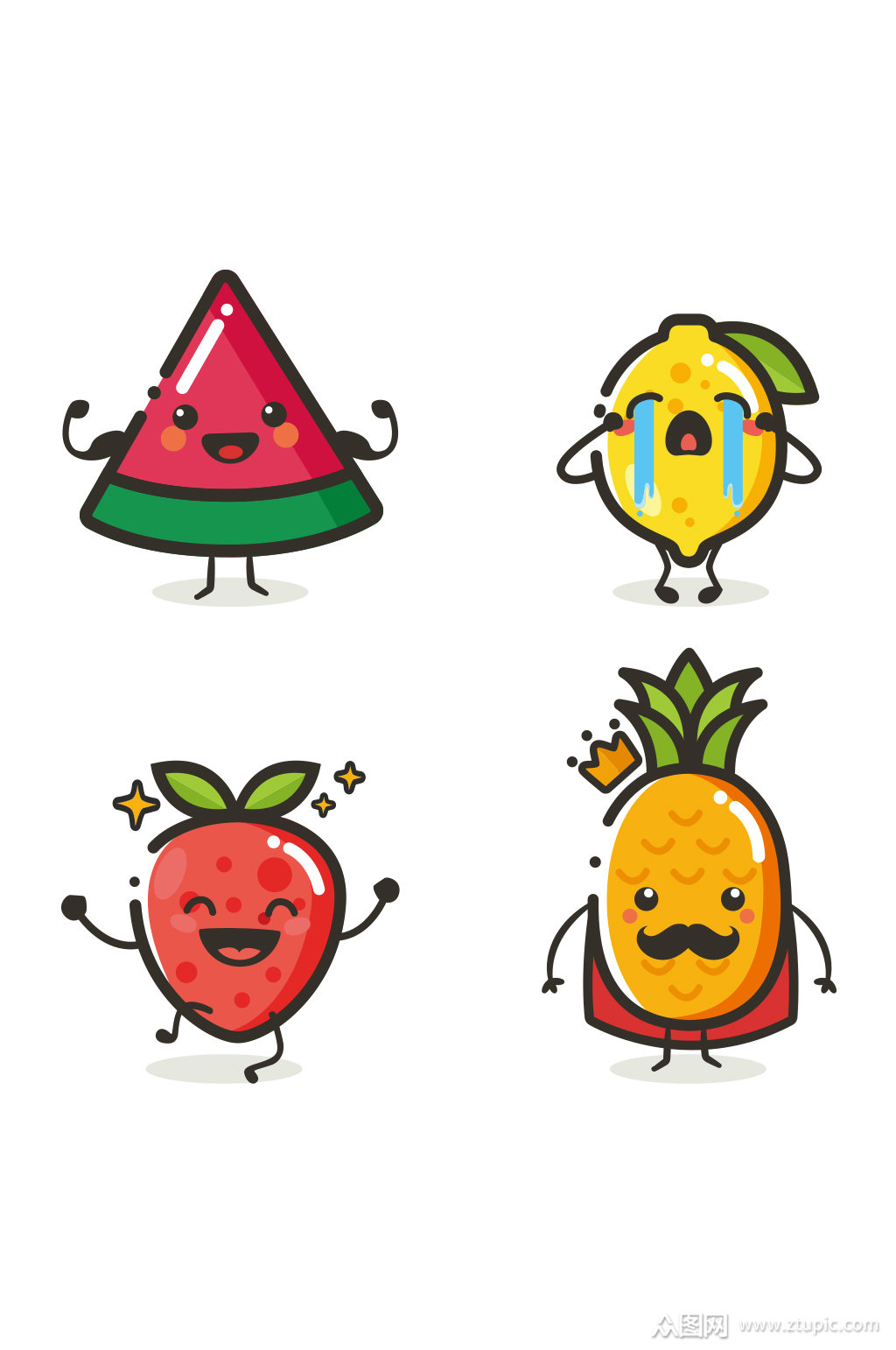创意质感水果西瓜菠萝元素设计