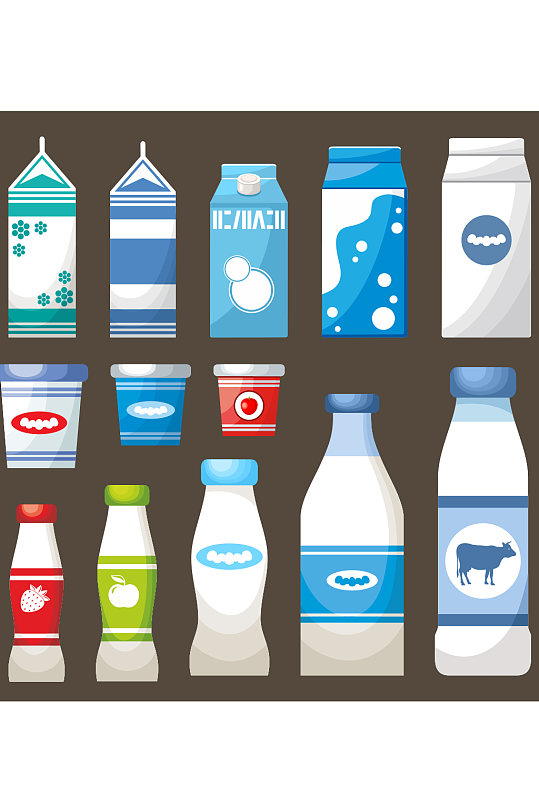 创意质感牛奶奶瓶瓶子元素设计