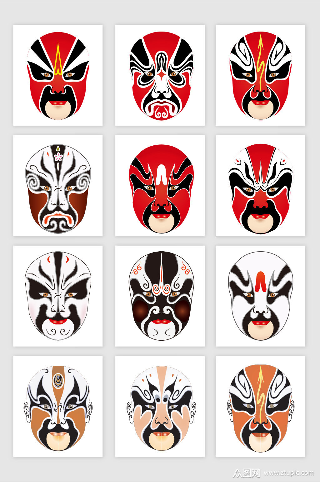 创意质感京剧话剧脸谱变脸元素设计