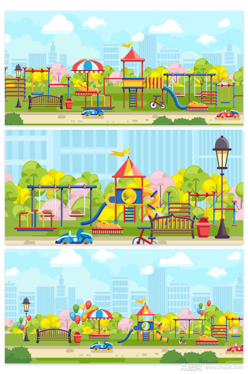 创意质感卡通娱乐场所背景设计