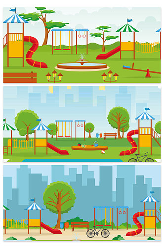 创意质感卡通儿童娱乐设施背景设计