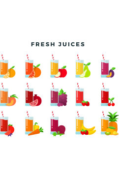 创意质感果汁饮料元素设计