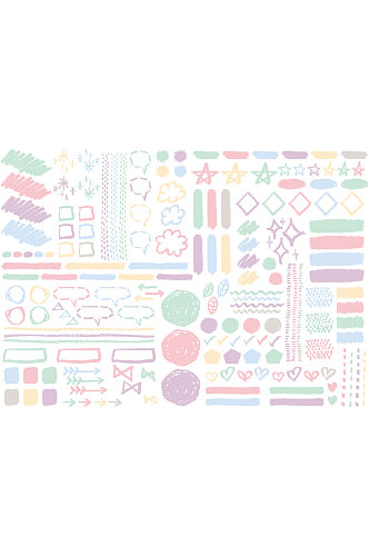 创意彩色粉笔对话框边框元素设计
