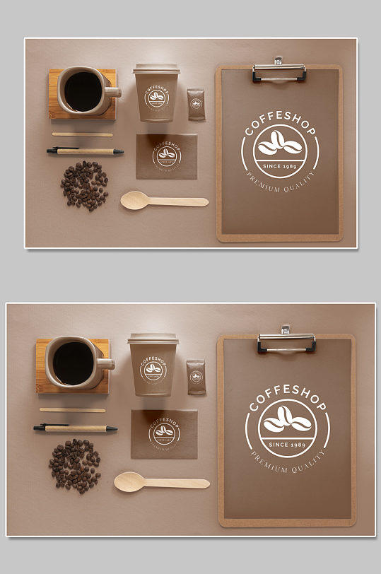 创意质感咖啡豆咖啡机杯子样机