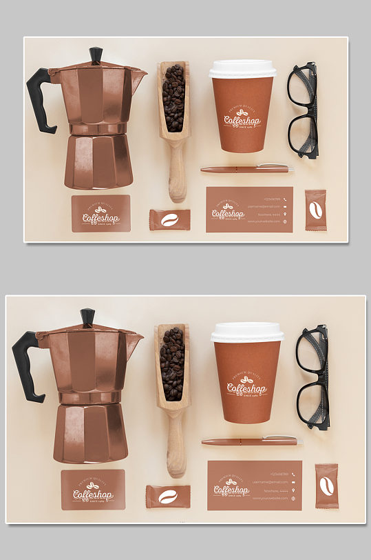 创意质感咖啡豆咖啡机样机