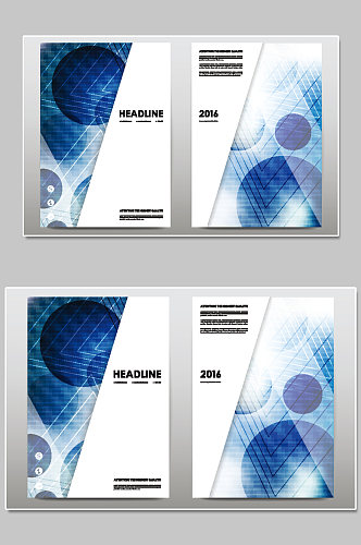 创意大气蓝色商务办公画册封面设计