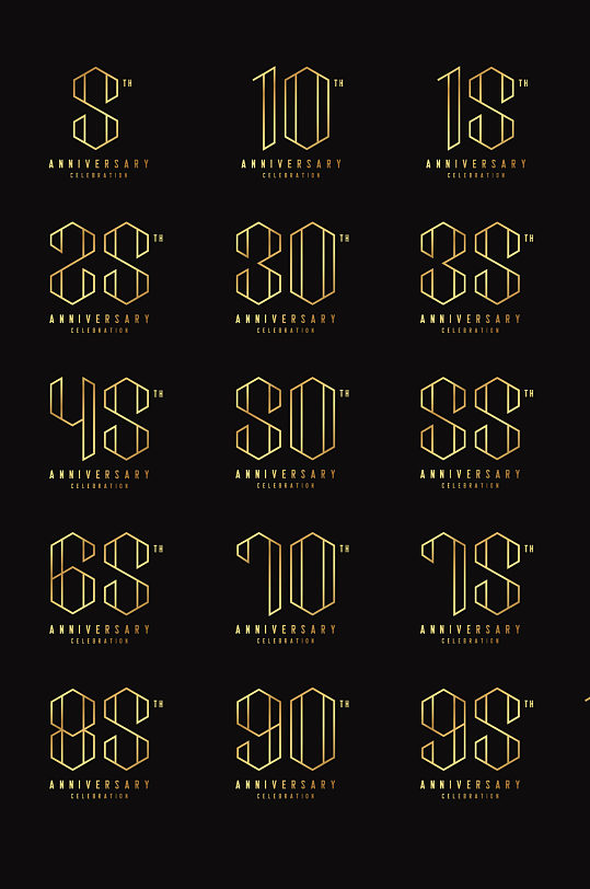 创意矢量金属立体数字元素设计