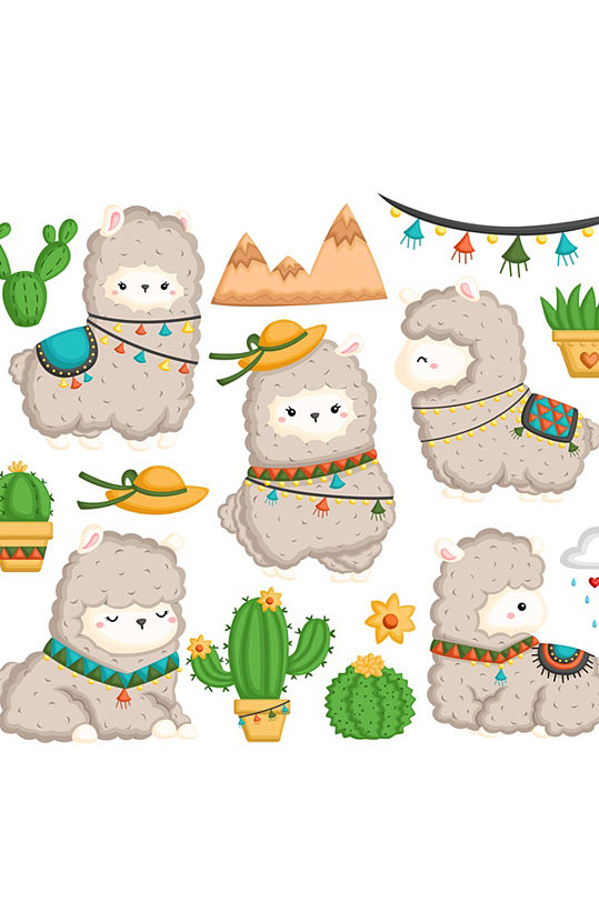 创意矢量小绵羊元素设计