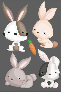 创意矢量小白兔动物元素设计