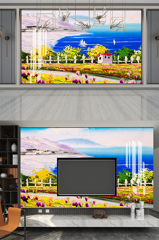 创意大气油画装饰画-众图网