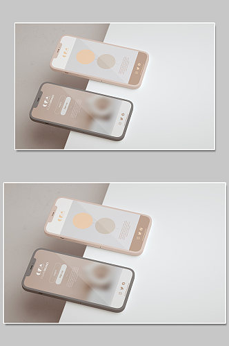 创意唯美立体苹果三星手机样机设计