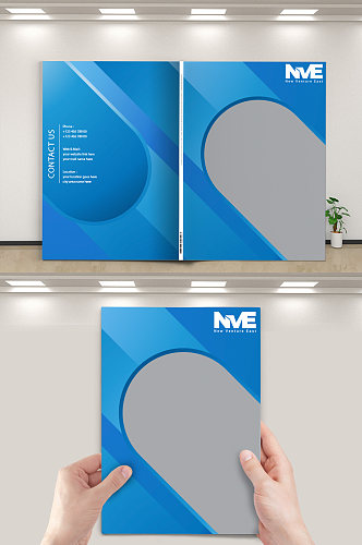 蓝色渐变企业文化宣传画册设计