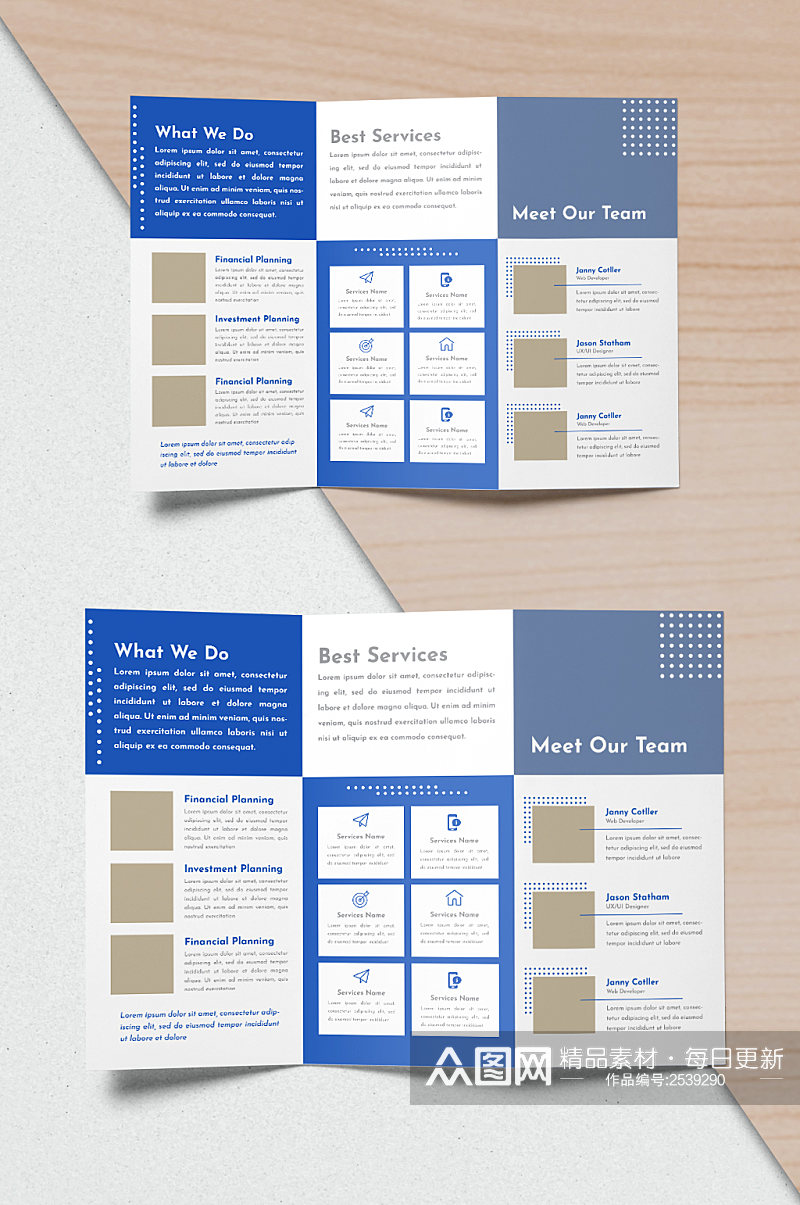 创意简约商务企业宣传三折页设计素材
