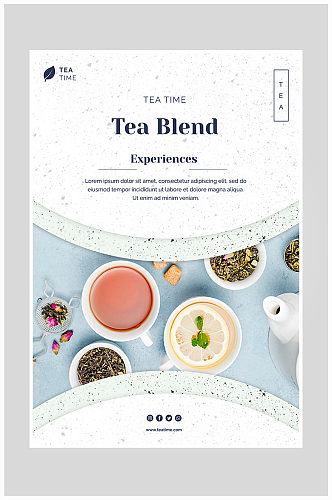 唯美红茶柠檬茶茶艺海报设计