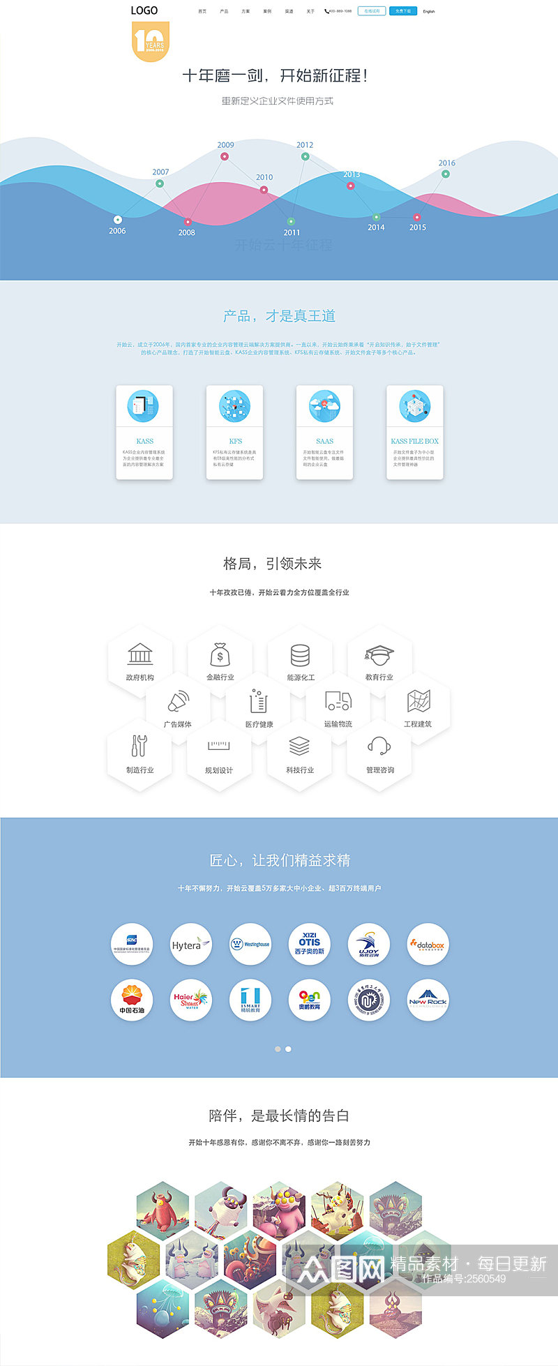 创意扁平化科技数据网页设计素材