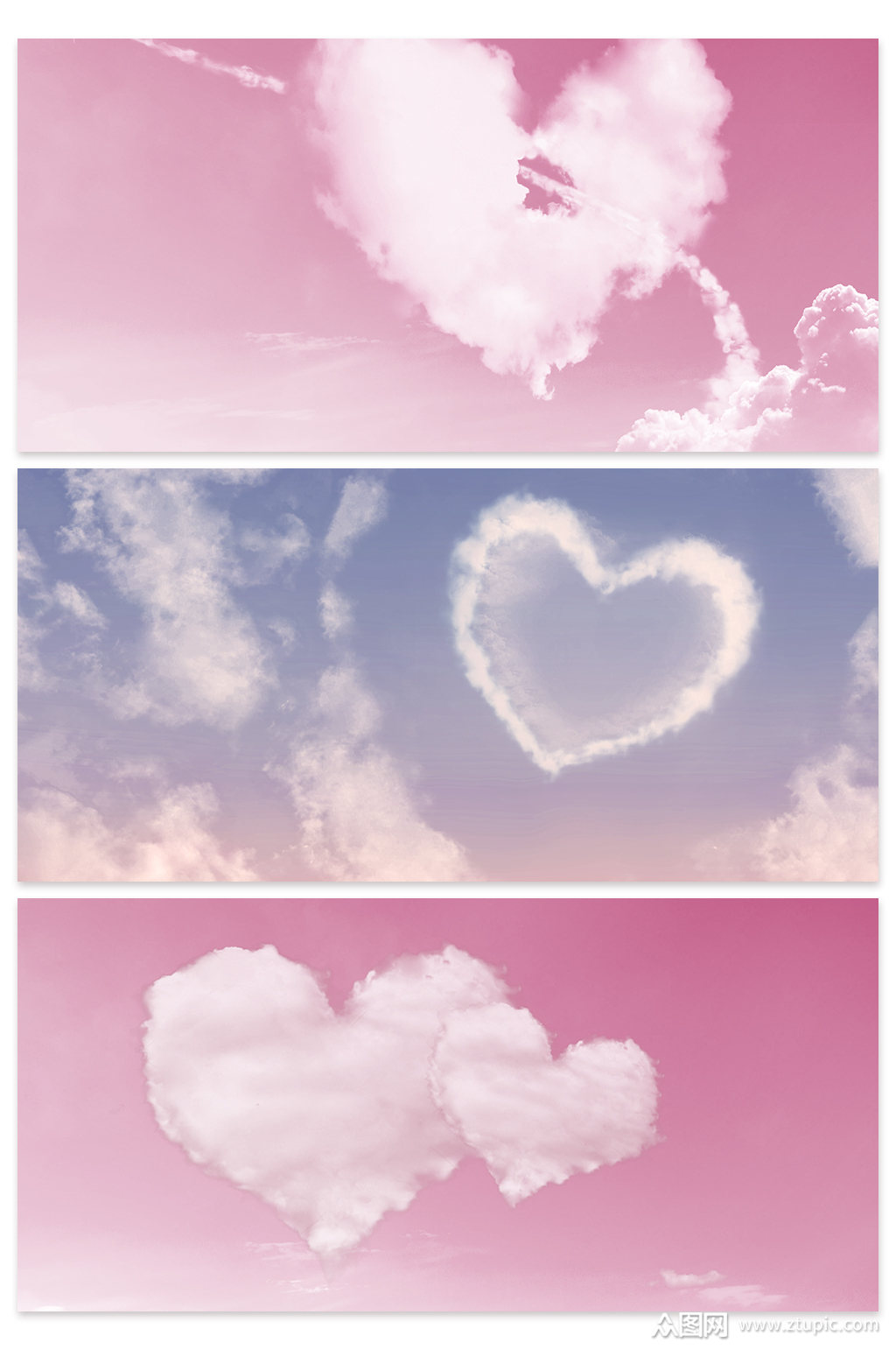 唯美心形天空背景设计