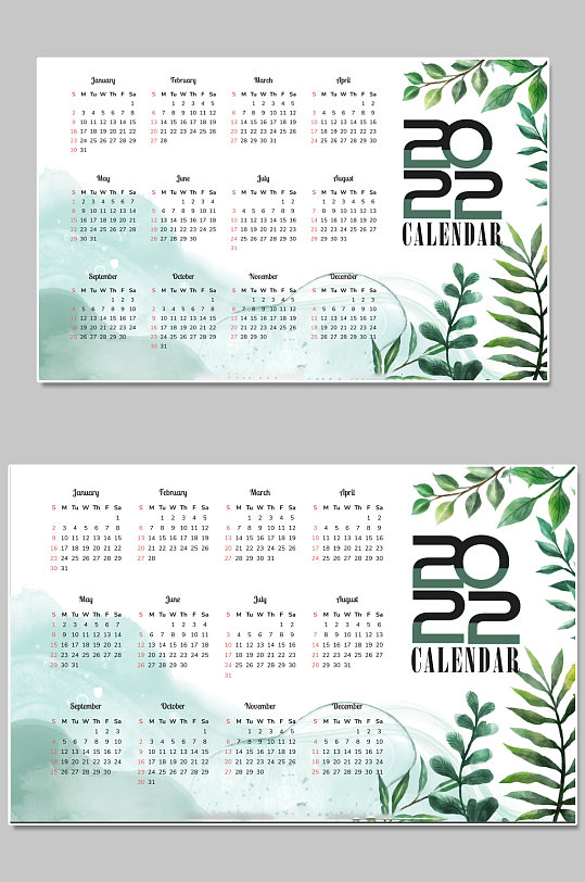 唯美清新2022虎年日历海报设计-众图网