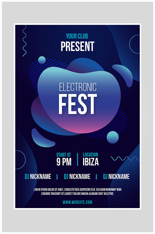 创意音乐渐变狂欢海报设计-众图网