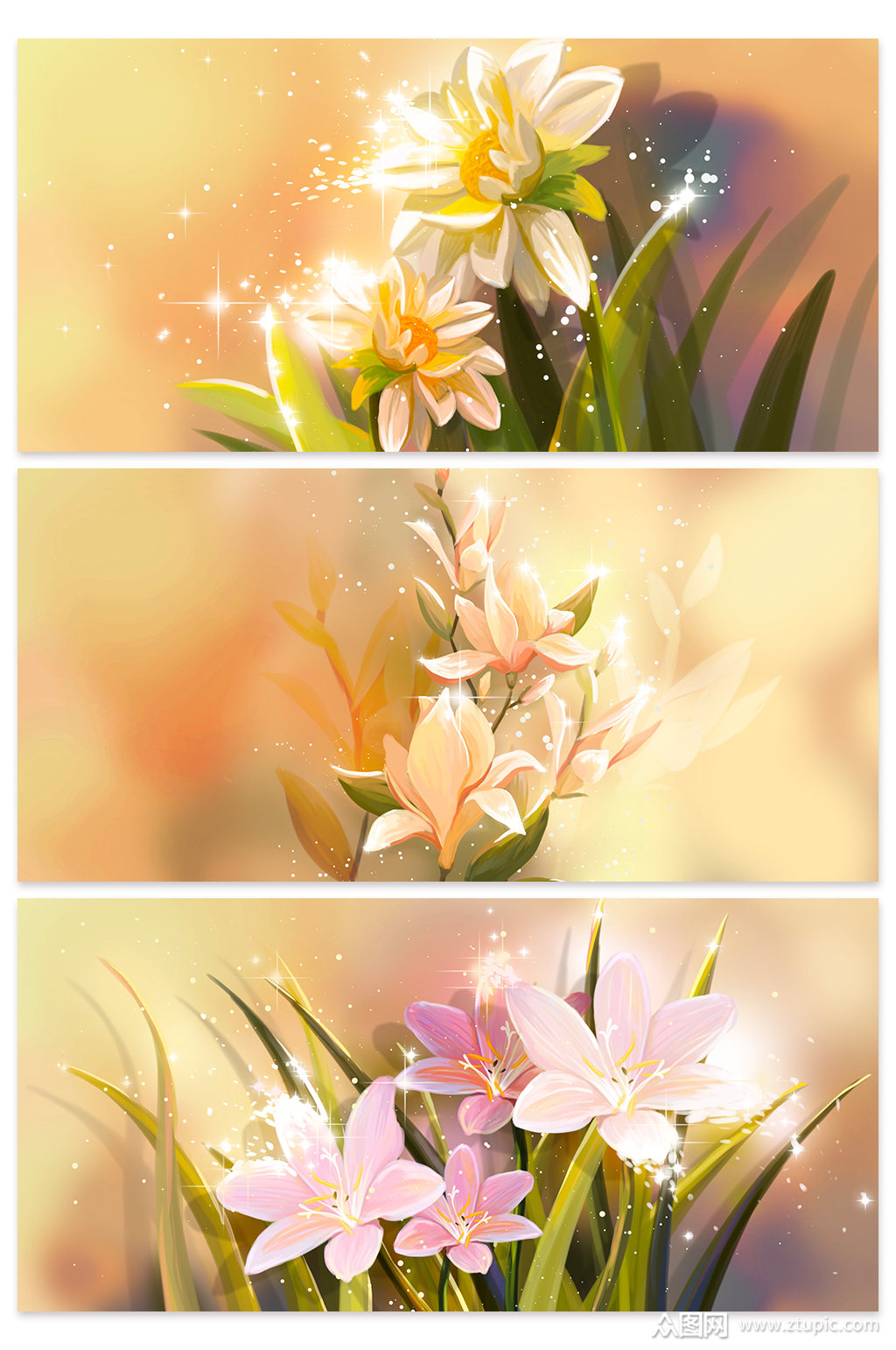 创意唯美花卉景色背景设计