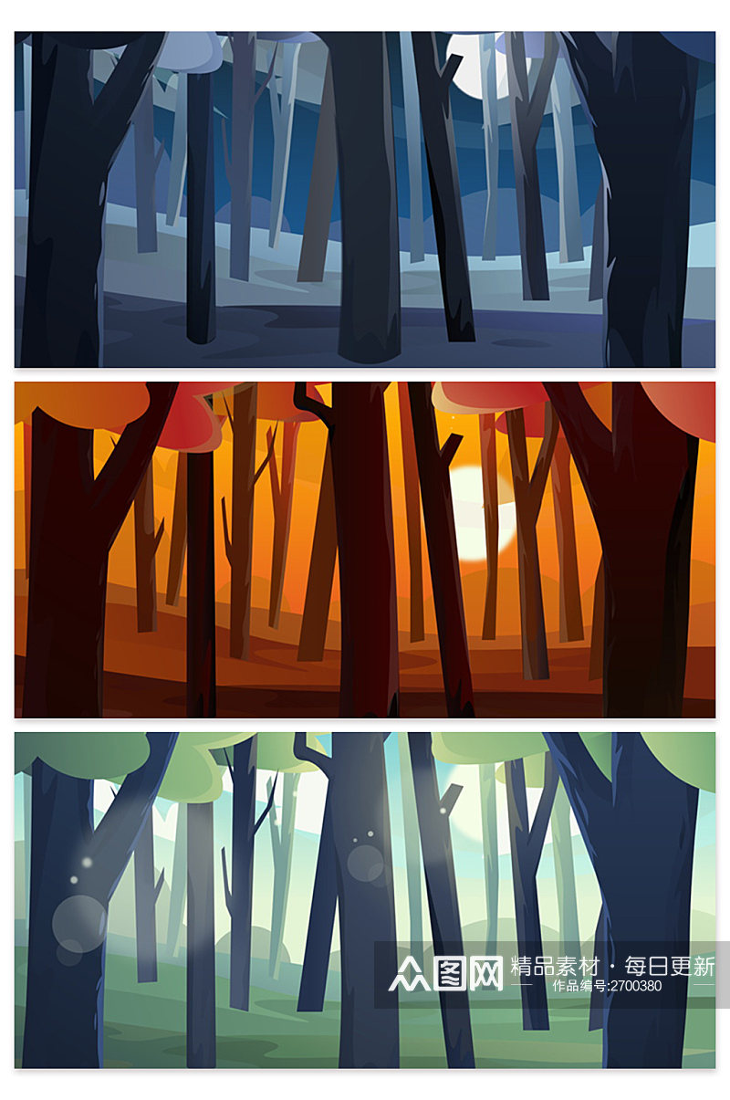 创意森林插画背景设计素材