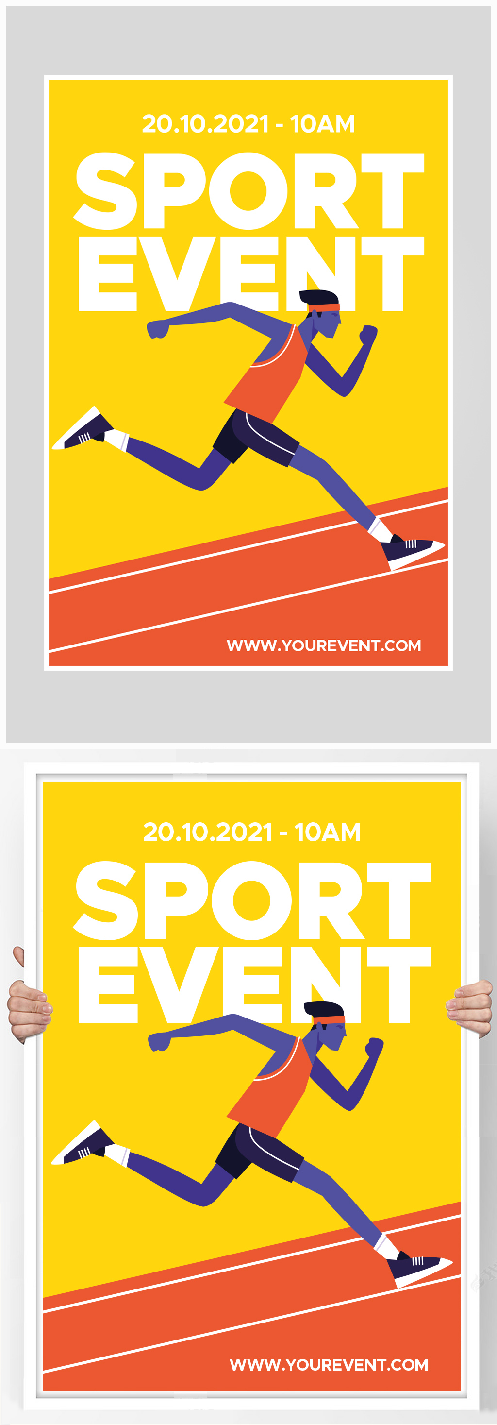 创意简约扁平化体育赛事海报设计