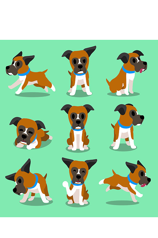 创意矢量卡通小狗海报设计-众图网