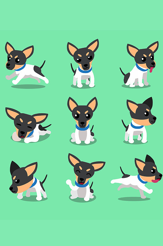 创意矢量茶杯犬小狗元素设计