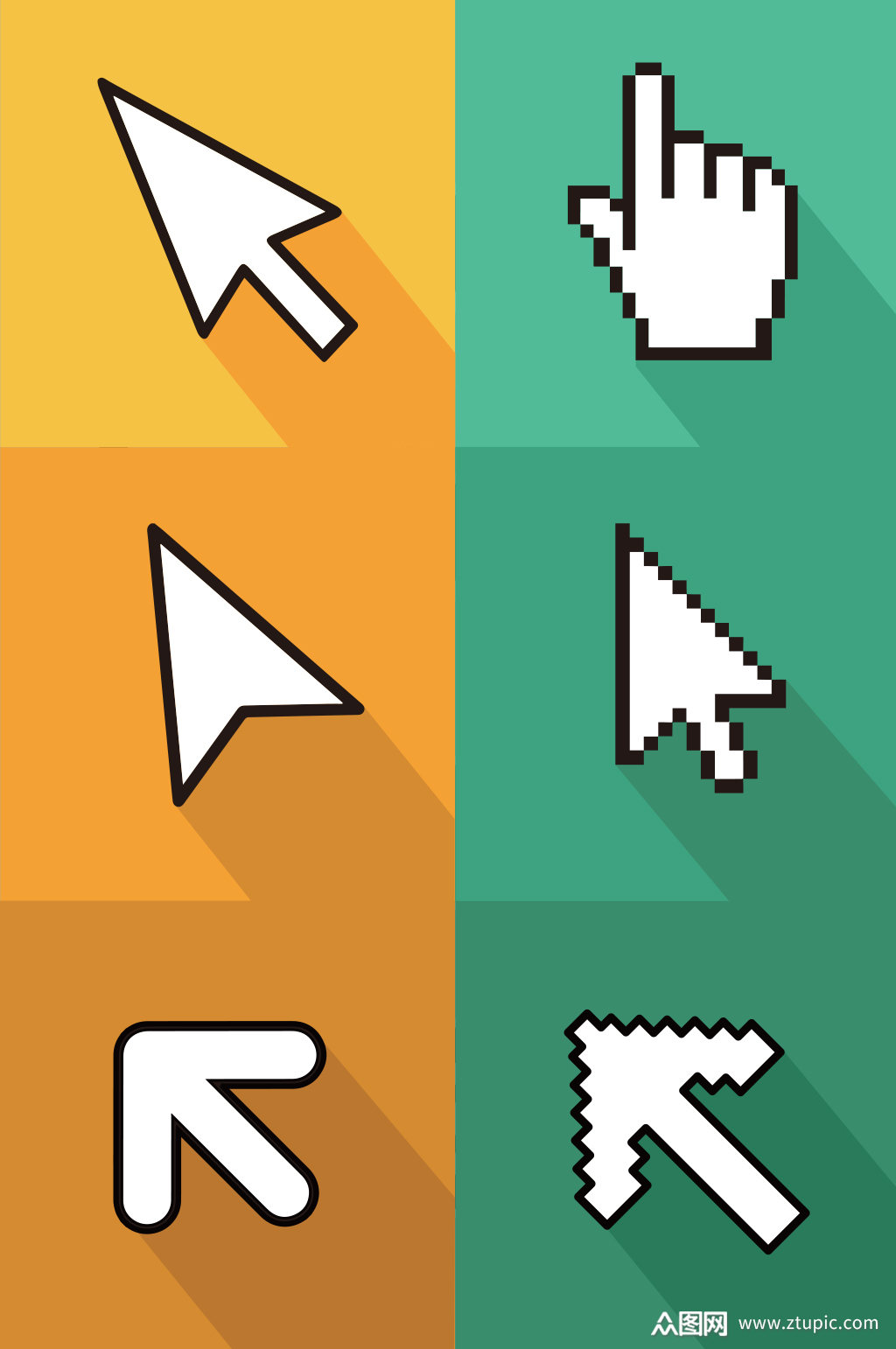 创意矢量鼠标指针元素设计