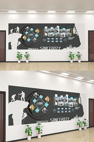 企业文化发展历程文化墙设计