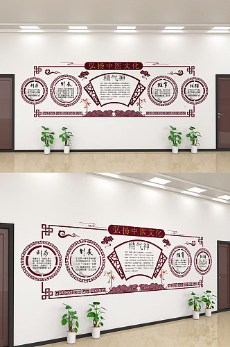 弘扬中医文化宣传文化墙设计
