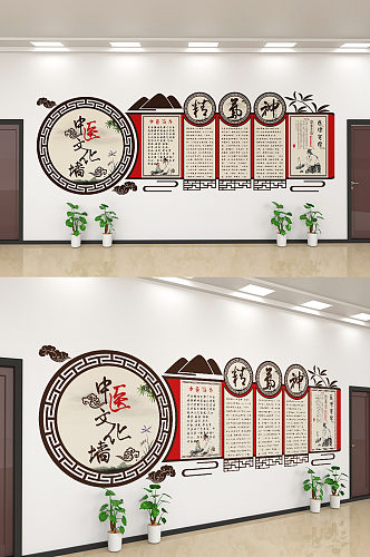 中医文化宣传文化墙设计